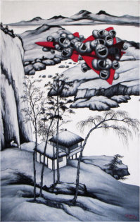 《山水系列之三》 规格：120CMX140CM 创作年代：2006年